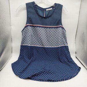 Abercrombie & Fitch Tank Top Size Medium Blue Geometric Shirt Sleeveless Y2k